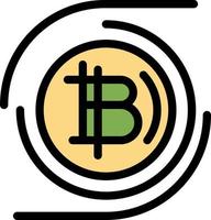 bitcoins bitcoin block chain crypto monnaie décentralisée plat couleur icône vecteur icône modèle de bannière