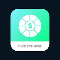 pièce de monnaie dollar application mobile bouton android et ios version glyphe vecteur