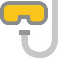 lunettes de plage plongée sous-marine plat couleur icône vecteur icône modèle de bannière