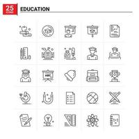 25 éducation icon set vector background