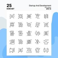 25 jeu d'icônes de démarrage et de développement 100 fichiers eps modifiables 10 idées de concept de logo d'entreprise conception d'icône de ligne vecteur