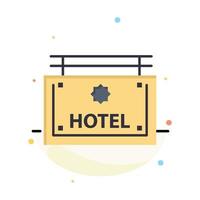modèle d'icône de couleur plate abstraite de direction de panneau d'enseigne d'hôtel vecteur