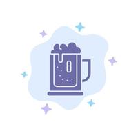 fête de l'alcool bière célébrer pot de boisson icône bleue sur fond de nuage abstrait vecteur