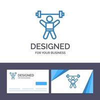 carte de visite créative et modèle de logo athlète athlétisme avatar fitness gym illustration vectorielle vecteur