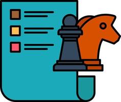 stratégie d'entreprise d'échecs planification modèle de bannière d'icône de vecteur d'icône de couleur plate