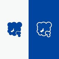 air poussière environnement pm2 pollution ligne et glyphe icône solide bannière bleue ligne et glyphe icône solide bannière bleue vecteur