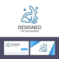 carte de visite créative et modèle de logo lapin lapin pâques nature illustration vectorielle vecteur