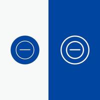 non ajouter moins ligne et glyphe icône solide bannière bleue ligne et glyphe icône solide bannière bleue vecteur