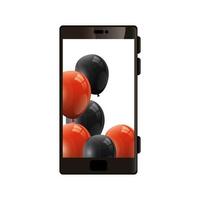 appareil smartphone avec des ballons d'hélium vecteur