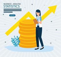 conception de vecteur de statistiques d & # 39; analyse commerciale