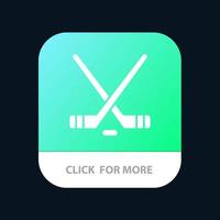 hokey ice sport sport bouton d'application mobile américain version glyphe android et ios vecteur