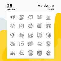 25 jeu d'icônes matérielles 100 fichiers eps modifiables 10 idées de concept de logo d'entreprise conception d'icône de ligne vecteur