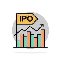 IPO entreprise offre moderne initiale cercle abstrait public fond plat icône de couleur vecteur