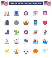 gros pack de 25 usa joyeux jour de l'indépendance usa vecteur appartements et symboles modifiables de l'insigne de police usa police jour calendrier modifiable usa day vector design elements