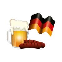 conception de vecteur de bière et de saucisse oktoberfest