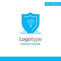 internet sécurité internet protéger bouclier bleu solide logo modèle place pour slogan vecteur