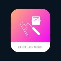 machine à souder masque usine industrie bouton application mobile version glyphe android et ios vecteur