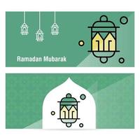 bannière de concept ramadan kareem avec des motifs islamiques vecteur