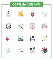 nouveau coronavirus 2019ncov 16 pack d'icônes couleur plat vaccin sanguin science seringue médicaments coronavirus viral 2019nov éléments de conception de vecteur de maladie