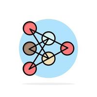 apprentissage des données d'algorithme profond cercle abstrait fond plat icône de couleur vecteur