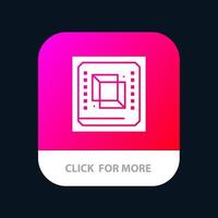 puce ordinateur cpu matériel processeur application mobile bouton android et ios version glyphe vecteur
