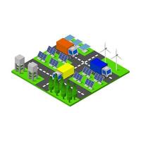 panneau solaire isométrique illustré sur fond blanc vecteur