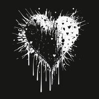 coeur icône coeur dessiné à la main signe - dessin au pinceau calligraphie coeur symbole coeur noir - illustration vectorielle de coeur dessin animé vecteur
