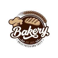 modèle vectoriel de conception de logo de boulangerie rétro vintage