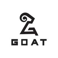 lettre g tête de chèvre logo-illustration vectorielle vecteur