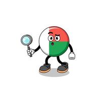 mascotte de la recherche du drapeau de madagascar vecteur