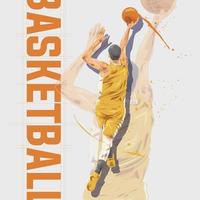 personnage dillustration de joueur de basket dans un style abstrait vecteur