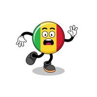 illustration de mascotte de drapeau mali glissant vecteur