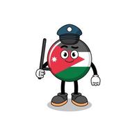 illustration de dessin animé de la police du drapeau jordanien vecteur