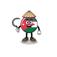 illustration du drapeau de la jordanie en tant qu'agriculteur asiatique vecteur