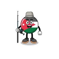 mascotte, illustration, de, jordan, drapeau, pêcheur vecteur