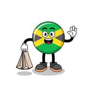 dessin animé de la jamaïque drapeau shopping vecteur