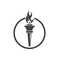 torche, logo, icône, illustration, vecteur, conception vecteur