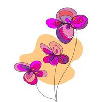 fleurs de doodle abstraites dessinées à la main vecteur