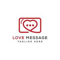 logo coeur avec message d'amour vecteur