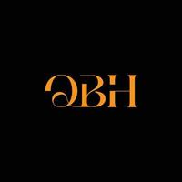 logo qbh, lettre qbh, conception du logo de la lettre qbh, logo des initiales qbh, qbh lié au cercle et au logo monogramme majuscule, typographie qbh pour la technologie, entreprise qbh et marque immobilière, vecteur
