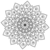 mandala abstrait avec éléments sectionnels ronds, coloriage méditatif pour la créativité vecteur