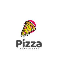 logo de mascotte de pizza vecteur