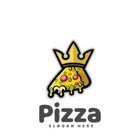 mascotte du roi de la pizza vecteur