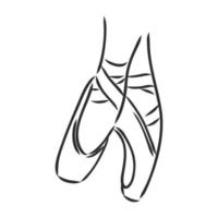 chaussures de pointe ballerines croquis vectoriel