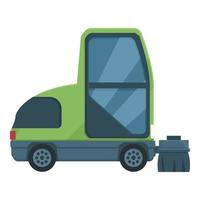 vecteur de dessin animé d'icône de véhicule balayeuse. camion de rue