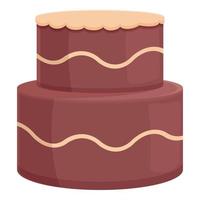 vecteur de dessin animé d'icône de gâteau de mariage au chocolat. fête de couple