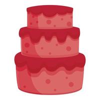 vecteur de dessin animé d'icône de gâteau de mariage crème. partie de tarte