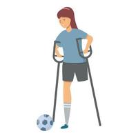 vecteur de dessin animé d'icône de joueur de football handicapé. sport physique