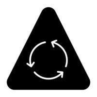icône de conception solide conceptuelle de recyclage vecteur