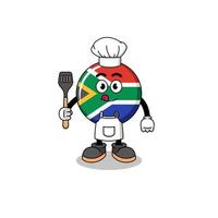 illustration de la mascotte du chef du drapeau de l'afrique du sud vecteur